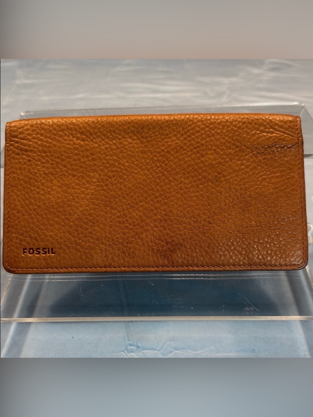 Fossil brown logo-lined wallet interior
